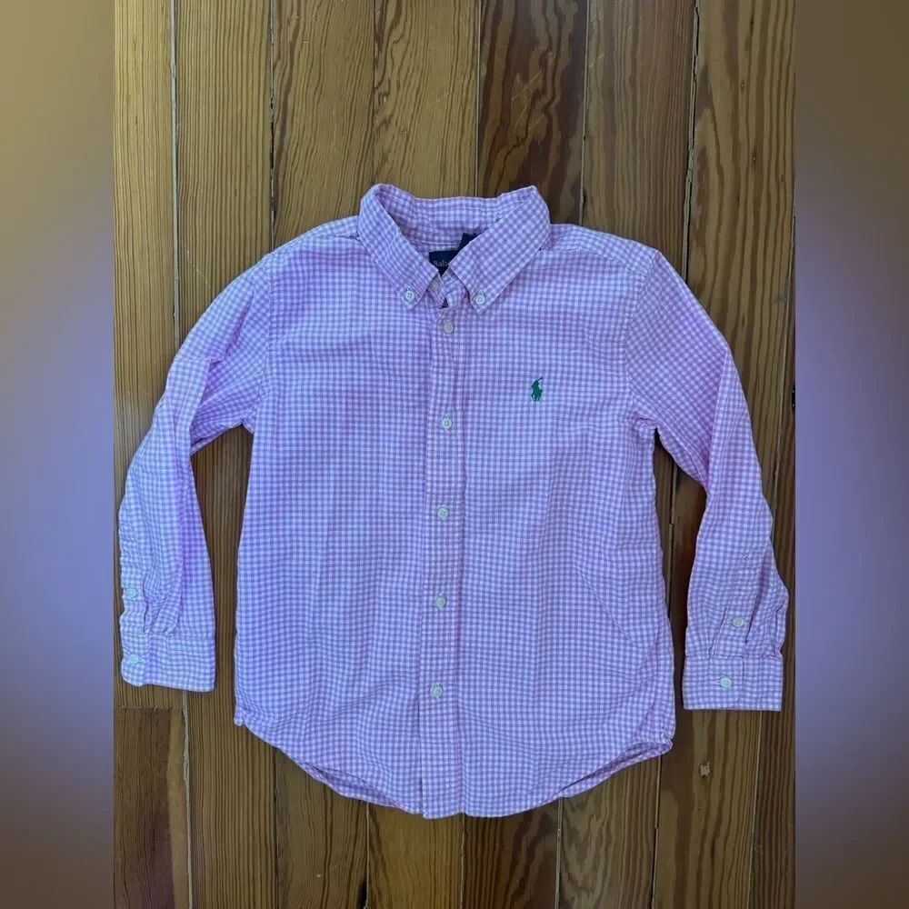 Ralph Lauren Pink Gingham Button-down Shirt